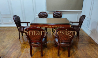 Meeting table classic 180 cm + 6 chairs from smart design for office furniture 01123043840