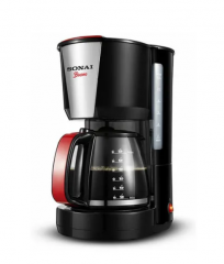 ماكينة صنع القهوة بونو 1000 وات - ضمان عامين - أسود/ فضي/ أحمر