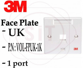 3M Face Plate 1Port - Single