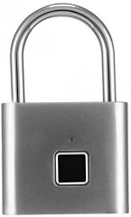 قفل ذكي USB بصمة قابل لإعادة الشحن قفل بدون مفتاح فضي