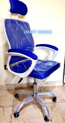 كرسي شبك طبي بمسند للرأس هيدروليك نجمة معدن متوفر بجميع الالوان من smart design للاثاث المكتبي