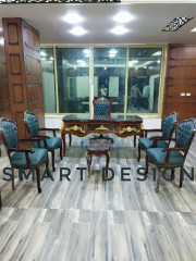 غرفة مكتب كلاسيك وزاري فخم من الخشب الزان الاحمر من تسليمات smart design للأثاث المكتبي و الشركات